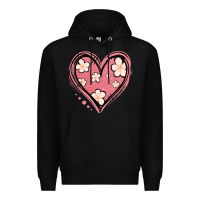 Black floral pink glitter heart Premium Hoodie - Jasminsmagicworld