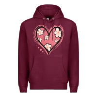 Burgundy floral pink glitter heart Premium Hoodie - Jasminsmagicworld