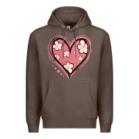 Coffee floral pink glitter heart Premium Hoodie - Jasminsmagicworld