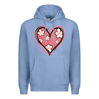 Colony Blue floral pink glitter heart Premium Hoodie - Jasminsmagicworld