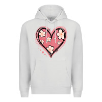 Dove Grey floral pink glitter heart Premium Hoodie - Jasminsmagicworld
