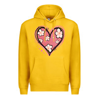 Floral Pink Glitter Heart Premium Hoodie | Teevron
