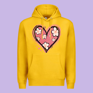 Floral Pink Glitter Heart Premium Hoodie Designed By Jasminsmagicworld