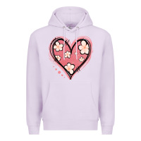 Lilac floral pink glitter heart Premium Hoodie - Jasminsmagicworld