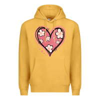 Mustard floral pink glitter heart Premium Hoodie - Jasminsmagicworld