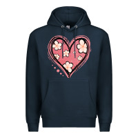 Navy floral pink glitter heart Premium Hoodie - Jasminsmagicworld