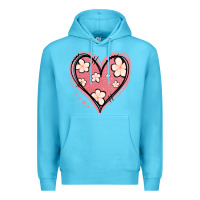 Ocean Blue floral pink glitter heart Premium Hoodie - Jasminsmagicworld