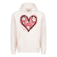 Pale Pink floral pink glitter heart Premium Hoodie - Jasminsmagicworld