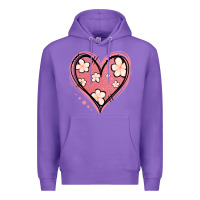 Purple floral pink glitter heart Premium Hoodie - Jasminsmagicworld