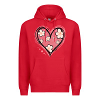 Red floral pink glitter heart Premium Hoodie - Jasminsmagicworld