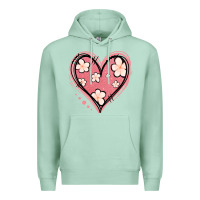 Seafoam floral pink glitter heart Premium Hoodie - Jasminsmagicworld