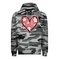 Slate Camo floral pink glitter heart Premium Hoodie - Jasminsmagicworld