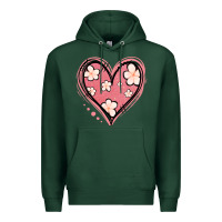 Sports Green floral pink glitter heart Premium Hoodie - Jasminsmagicworld