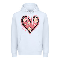 White floral pink glitter heart Premium Hoodie - Jasminsmagicworld