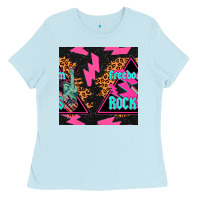 Baby Blue freedom rocks seamless pattern Ladies Tee - BundleAndBundleShop