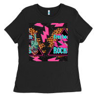 Black freedom rocks seamless pattern Ladies Tee - BundleAndBundleShop