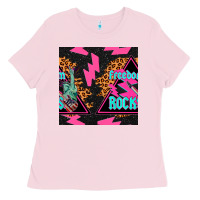 Bubblegum Pink freedom rocks seamless pattern Ladies Tee - BundleAndBundleShop