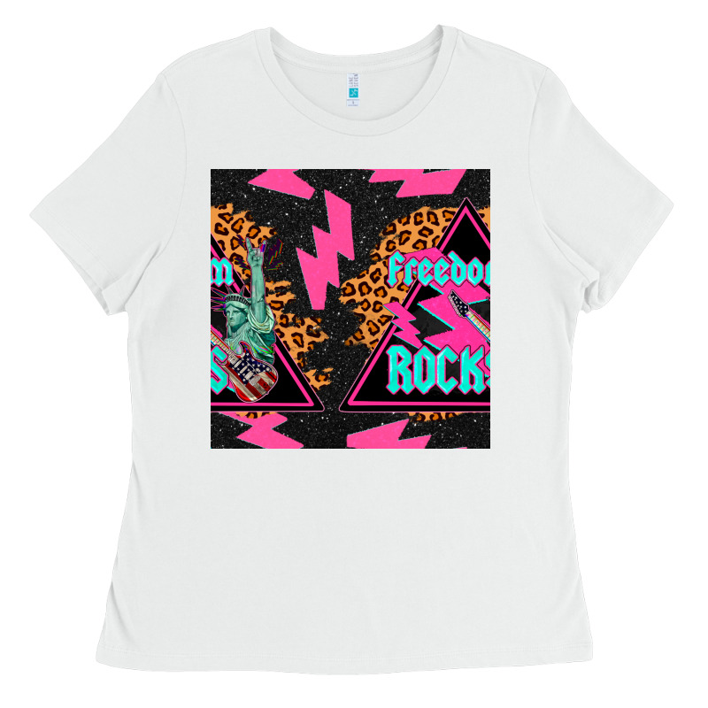 Freedom Rocks Seamless Pattern Ladies Tee by BundleAndBundleShop | Teevron