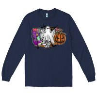 Navy boo Long Sleeve Tee - SublimationCraftShop