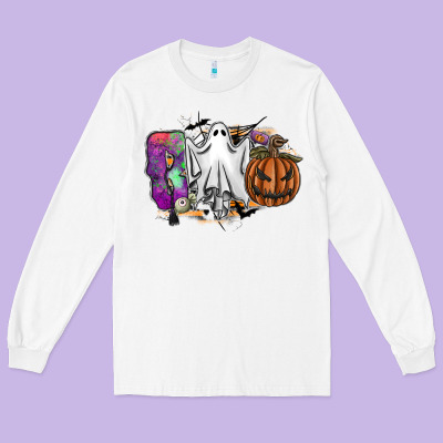 Boo Long Sleeve Tee Designed By Sublimationcraftshop