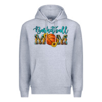Heather Grey western leopard camouflage sunflowers glitter mom basketball Premium Hoodie - Artiststas