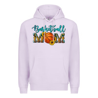 Lilac western leopard camouflage sunflowers glitter mom basketball Premium Hoodie - Artiststas