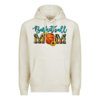 Oatmeal Heather western leopard camouflage sunflowers glitter mom basketball Premium Hoodie - Artiststas