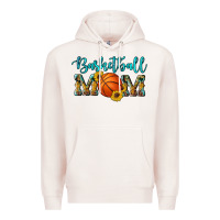 Pale Pink western leopard camouflage sunflowers glitter mom basketball Premium Hoodie - Artiststas