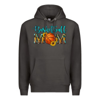 Smoke western leopard camouflage sunflowers glitter mom basketball Premium Hoodie - Artiststas