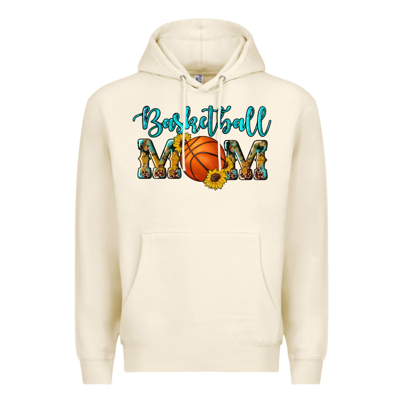 Western Leopard Camouflage Sunflowers Glitter Mom Basketball Premium Hoodie by Artiststas | Teevron