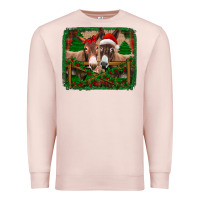 Pale Pink christmas donkeys Premium Sweatshirt - Jasminsmagicworld