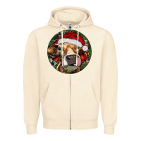 Sandshell Hereford Cow Christmas Zipper Hoodie - RanaPortraitStore