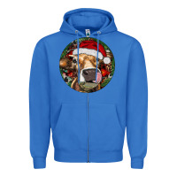 True Royal Hereford Cow Christmas Zipper Hoodie - RanaPortraitStore