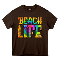 Chocolate Brown beach life Heavy Core Tee - Jasminsmagicworld