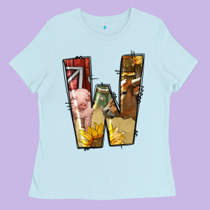Farm Life Alphabet Lowercase Letters W Ladies Tee Designed By Bundleandbundleshop