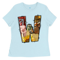 Baby Blue farm life alphabet lowercase letters w Ladies Tee - BundleAndBundleShop