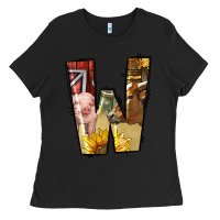 Black farm life alphabet lowercase letters w Ladies Tee - BundleAndBundleShop