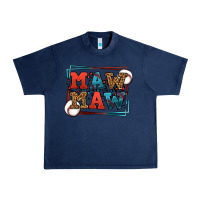Navy Baseball mawmaw leopard frame Urban Heavy Tee - LillyAllenDesigns