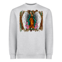 Heather Grey lady of guadalupe Heavyweight Sweatshirt - Jasminsmagicworld