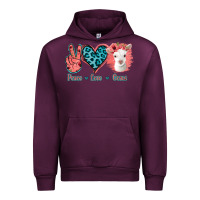 Mauve Wine Peace Love Goats Urban Hoodie - Jasminsmagicworld