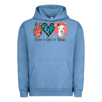 Pigment Pebble Blue Peace Love Goats Urban Hoodie - Jasminsmagicworld