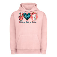 Pigment Salmon Peace Love Goats Urban Hoodie - Jasminsmagicworld