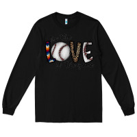 Black for the love of the game baseball Long Sleeve Tee - CowhideDigitalArt