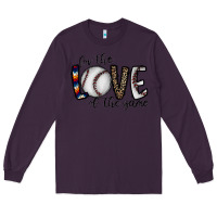 Plum for the love of the game baseball Long Sleeve Tee - CowhideDigitalArt