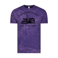 Cloud Purple I D Rather Be On My Tractor Vintage Tee - Bettercallsaul