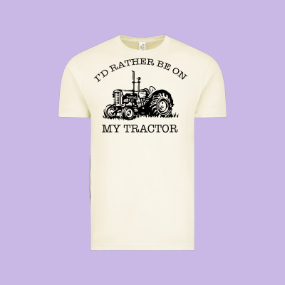 I D Rather Be On My Tractor Vintage Tee Designed By Bettercallsaul