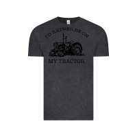 Vintage Black I D Rather Be On My Tractor Vintage Tee - Bettercallsaul