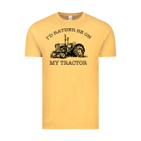 Vintage Mustard I D Rather Be On My Tractor Vintage Tee - Bettercallsaul