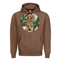 Chestnut Cockapoo Christmas Zipper Hoodie - RanaPortraitStore