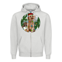 Dove Grey Cockapoo Christmas Zipper Hoodie - RanaPortraitStore